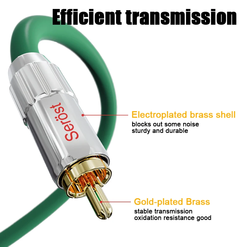 Serost HIFI 99.9999% OFC/OCC Silver-plated Cable RCA Signal Audio Cable FOR CD home theater DSP DAC amplifier car audio earphone