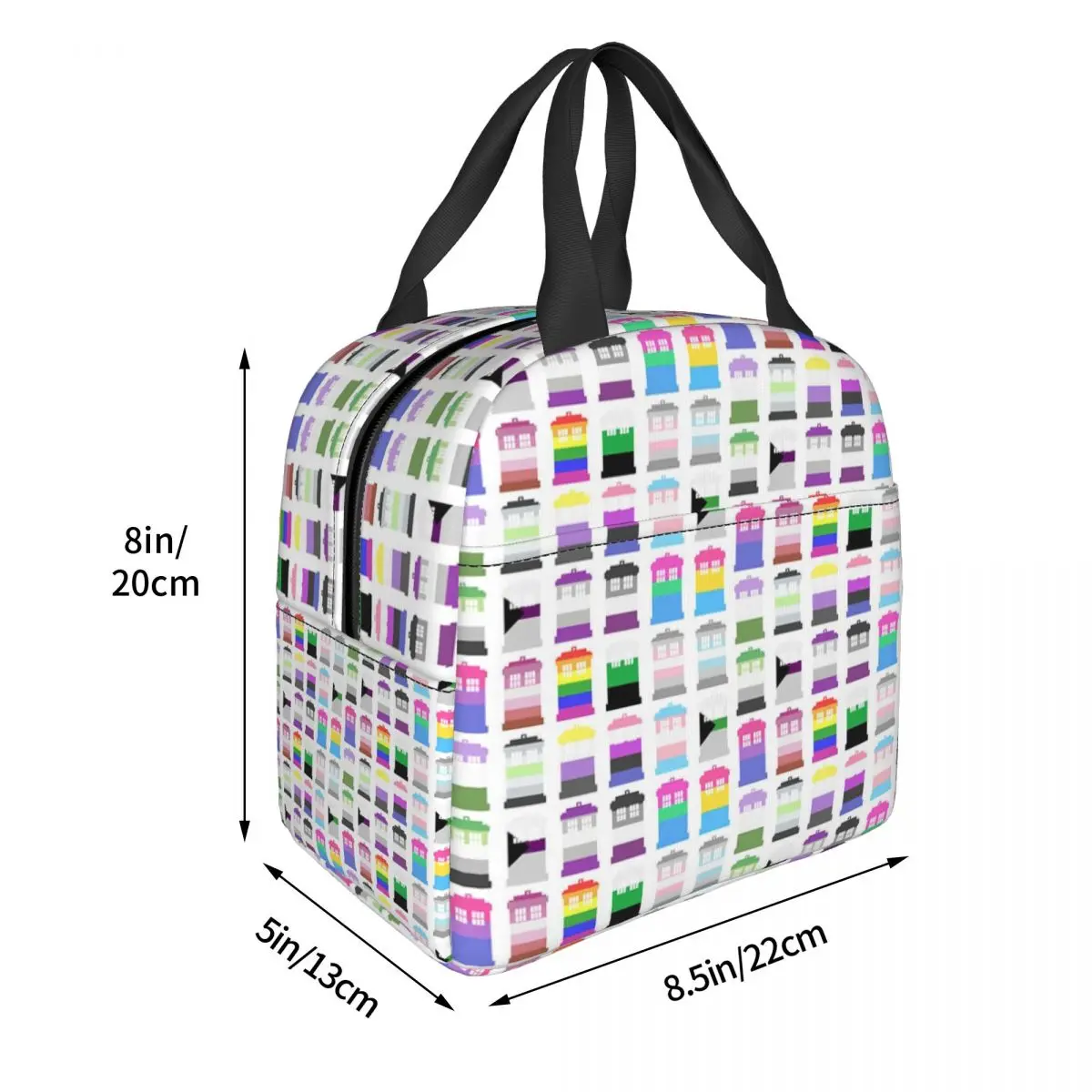 Doctor Who LGBT TARDIS Gay Pride Lunch Bags Insulated Bento Box Portable Lunch Tote Resuable Picnic Bags Cooler Thermal Bag