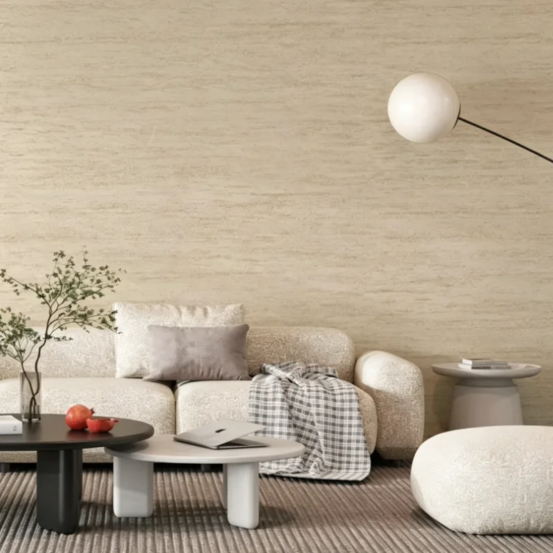 Imitate Roman Travertine Slate Wallpaper 3D Textured Thickening Self-Adhesive Flexible Wall Stickers for Bedroom Home Renovation
