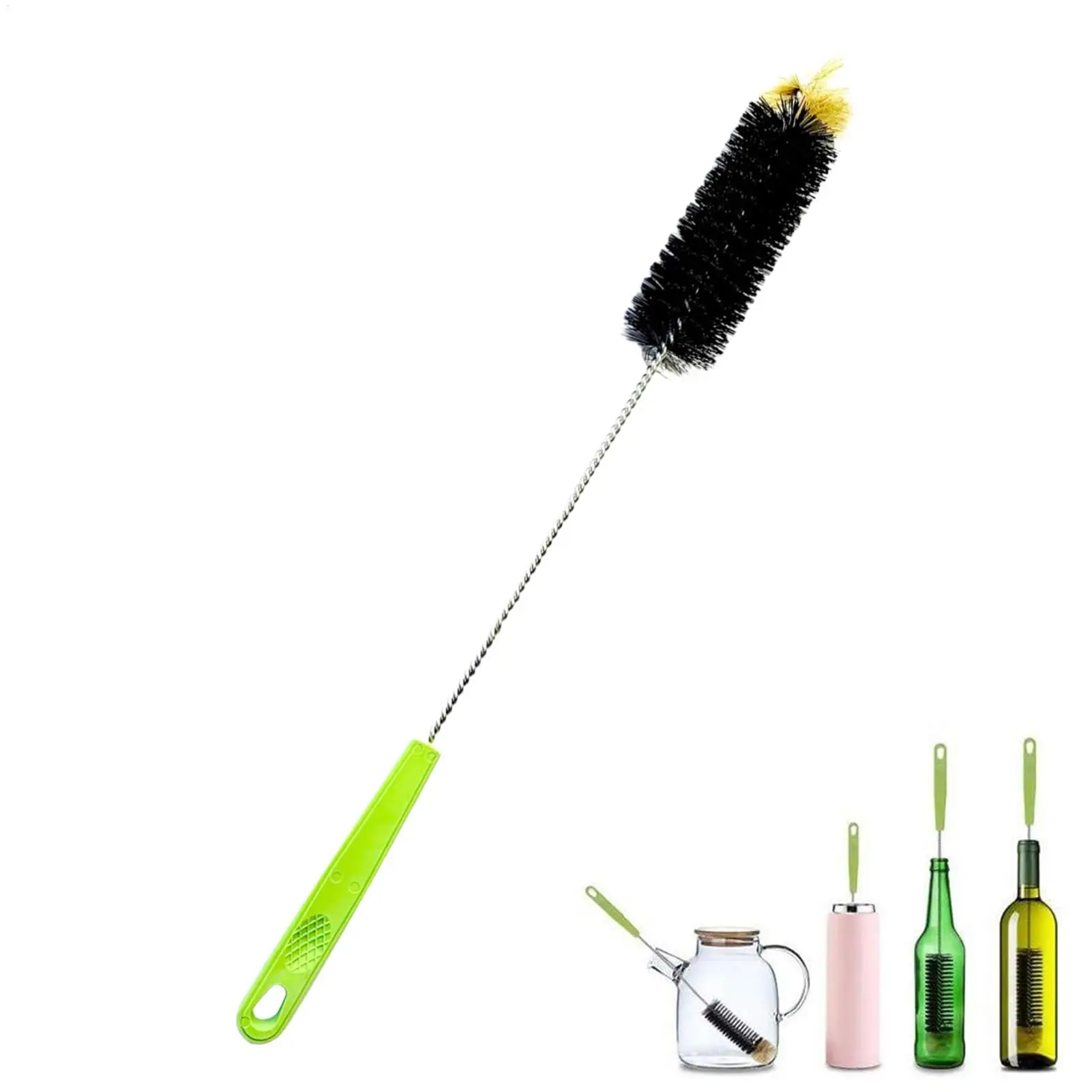 Bottle Brush Ergonomic Glassware Cleaner Non Slip Long Handle Cup Brush for Wine Decanter Narrow Neck Beer Travel Baby Bottle