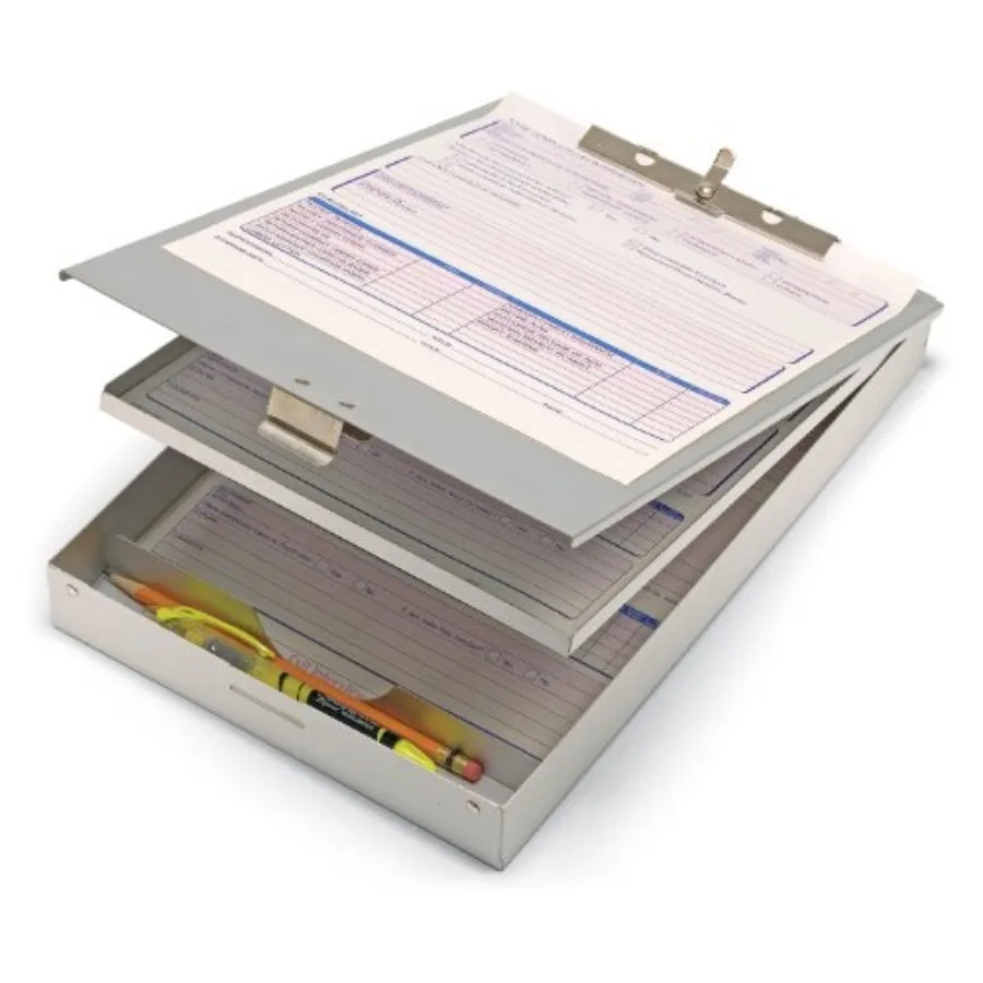 

Double Storage Aluminum Form Holder Fits Forms 8.5 x 12-Inches Silver 83207