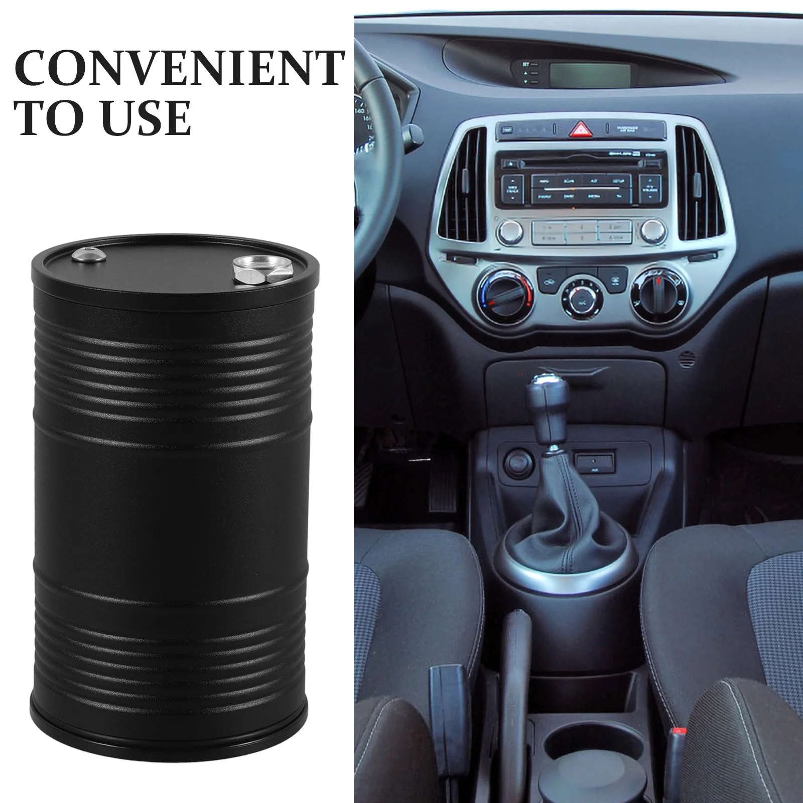 Portable Trash Can for Car with Lid Ashtray Diffuser Smoking Vintage Desktop Red Travel