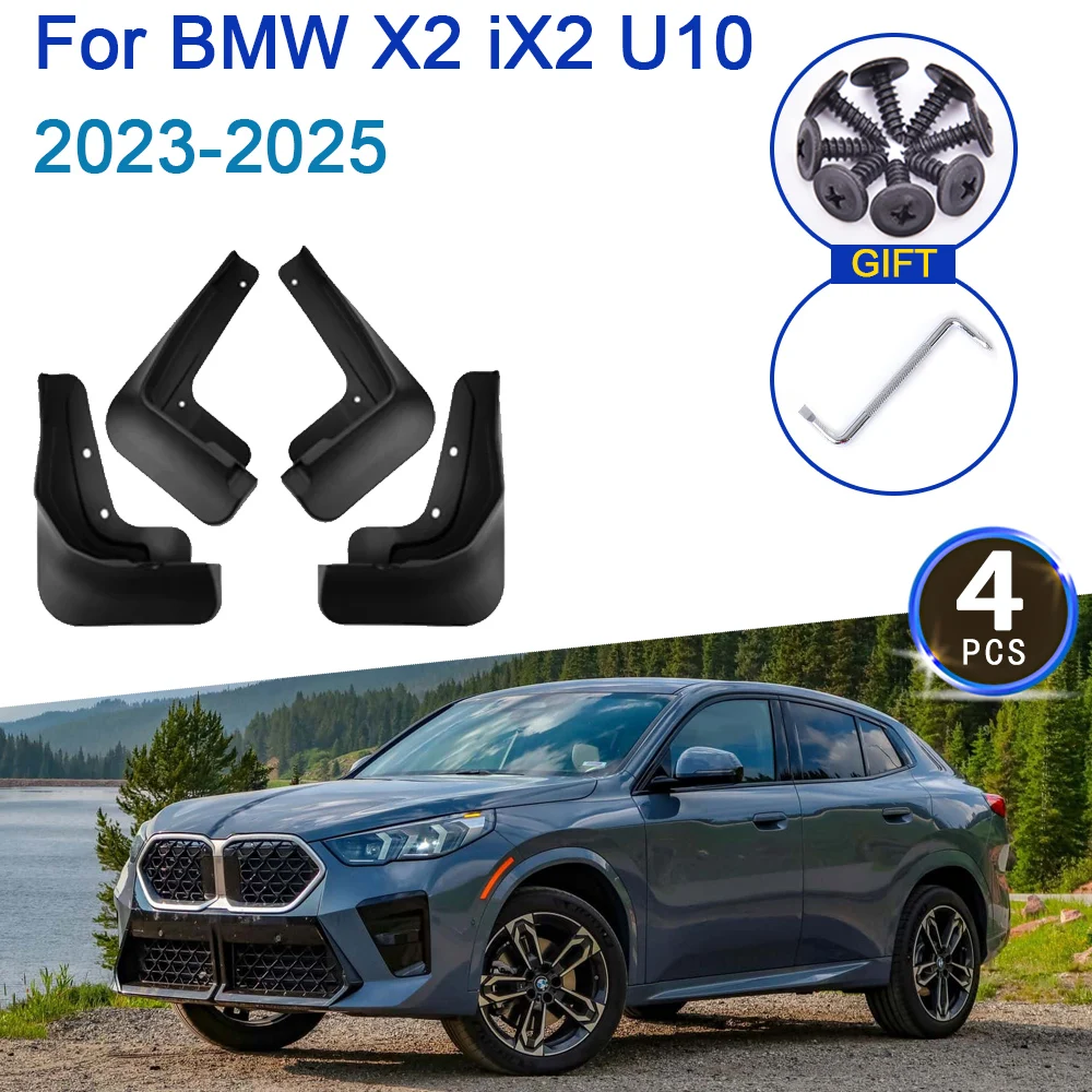 

Car Fenders For BMW X2 U10 2025 iX2 2023 2024 Accessories Auto Mudflaps Mud Flare Front Rear Splash Guards MudGuards Cars Tools