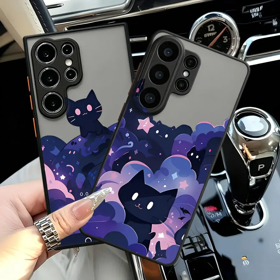 Case for Samsung Galaxy S26 S20 FE S22 S24 Plus S21 Note 20 Ultra 10+ S23 FE S25 Ultra Funda Back Phone Cover Cute Cartoon Cat
