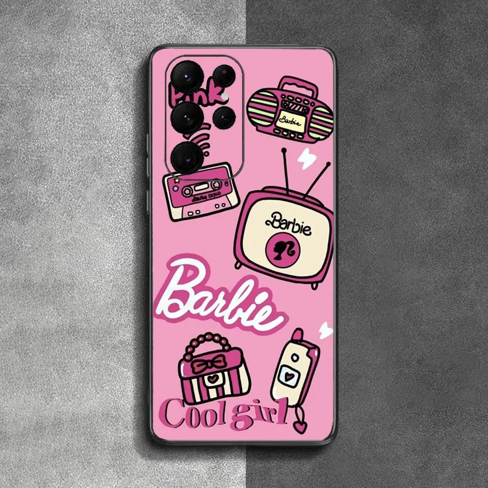 Girl B-Barbie Pink Phone Case For Samsung Galaxy A52 A12 A51 S21 Edge S22ULTRA S23 S20LITE Plus Ultra Black Cover