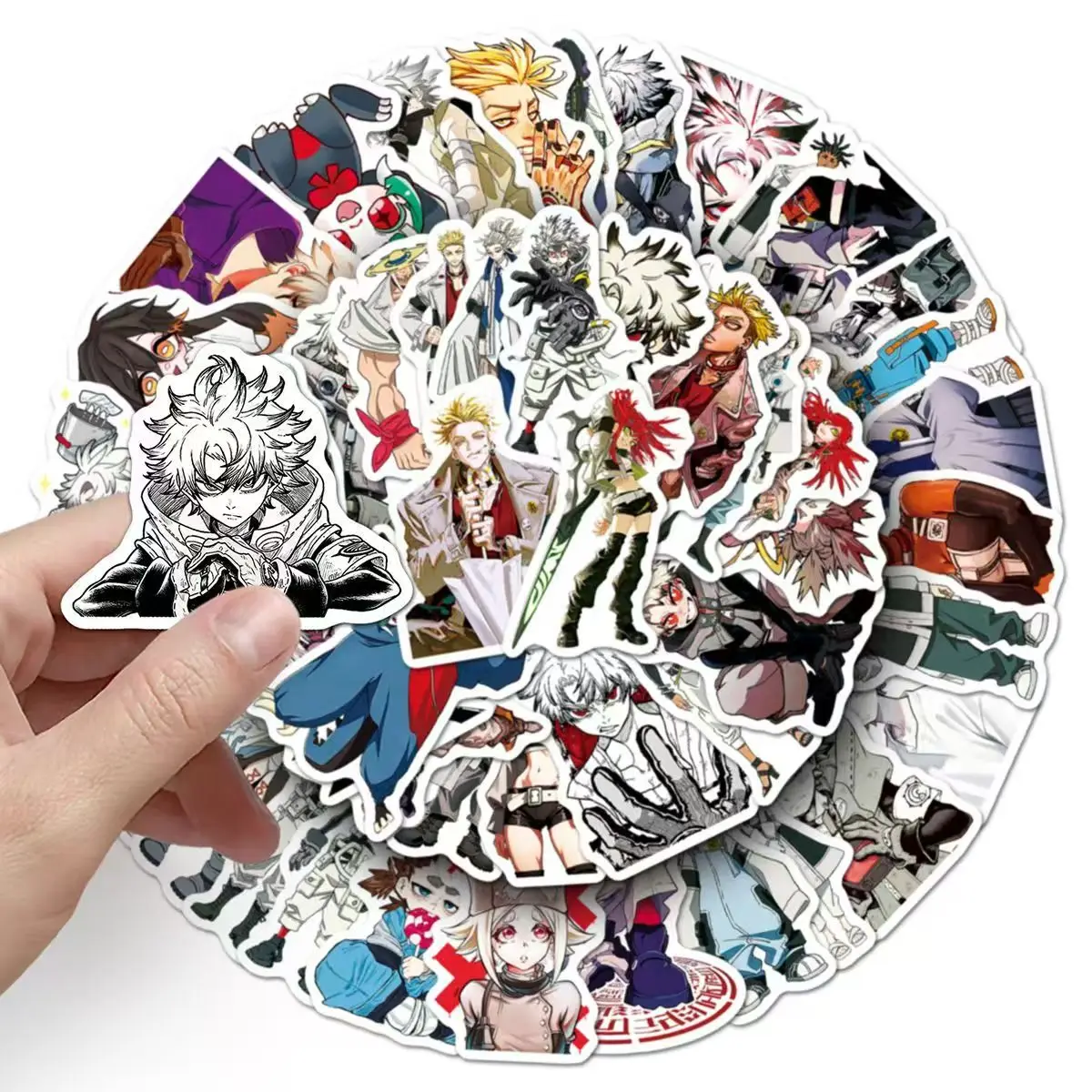 GACHIAKUTA Anime Stickers 50Pcs Rudo Enjin Zanka Cartoon Manga Character Graffiti Decals for Laptop Water Bottle Luggage Decor