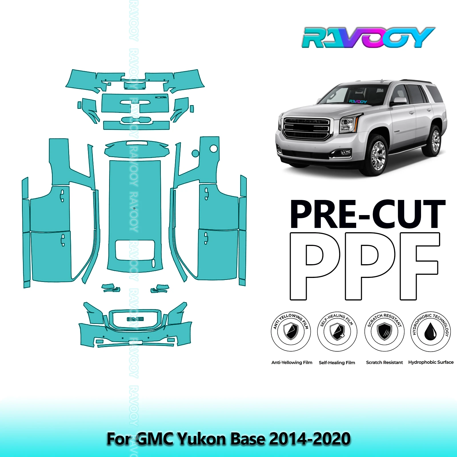 

Car Precut PPF Paint Protection Film Full Vehicle For GMC Yukon Base 2014-2020