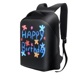 Mochila impermeable con pantalla LED inteligente, bolsa para ordenador portátil con Control de teléfono móvil, 3,0