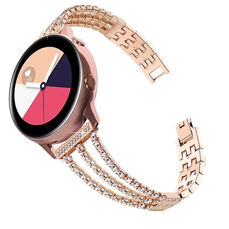 

Diamond strap for Samsung Galaxy Watch 4/Classic/3/5/pro/Active 2 Metal Design 20mm 22mm link Bracelet huawei gt 2-2e-3-pro band