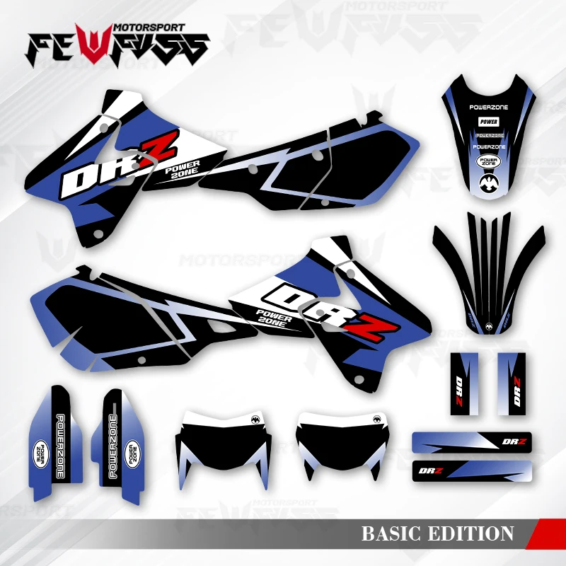 

Графические наклейки Fewfuss, наклейки для мотоцикла, фон на заказ для SUZUKI 1999 2000 2001 2002-2022 DRZ400-S-SM-E 400cc 001