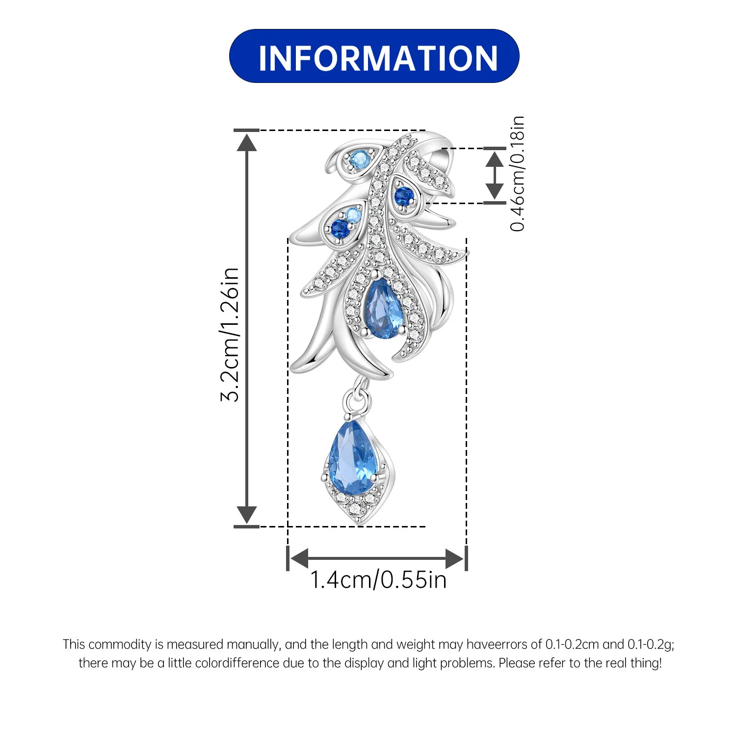 PANPOKI 925 argent Sterling plume bleue symbole chanceux perles pendentifs originaux Bracelet breloque bijoux fête bricolage cadeaux à la mode