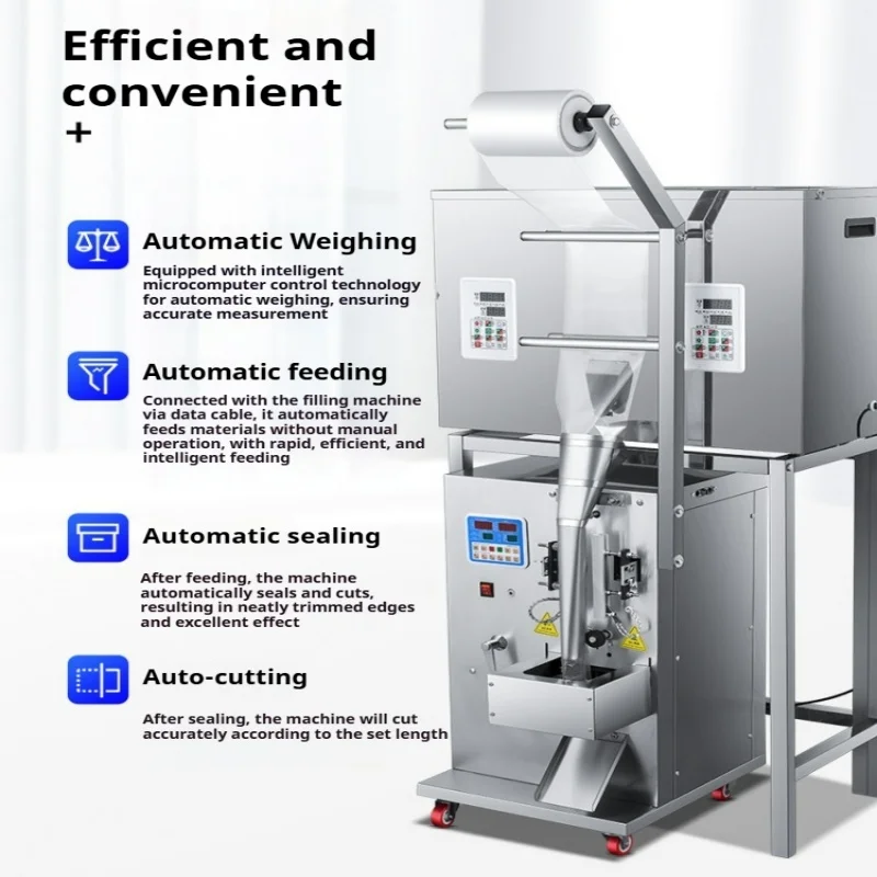 Dual Feeder Screw Packing Machine Anti-Scratch Stainless Steel Hopper Full Auto Filling Sealing Cutting Machine(Customized)