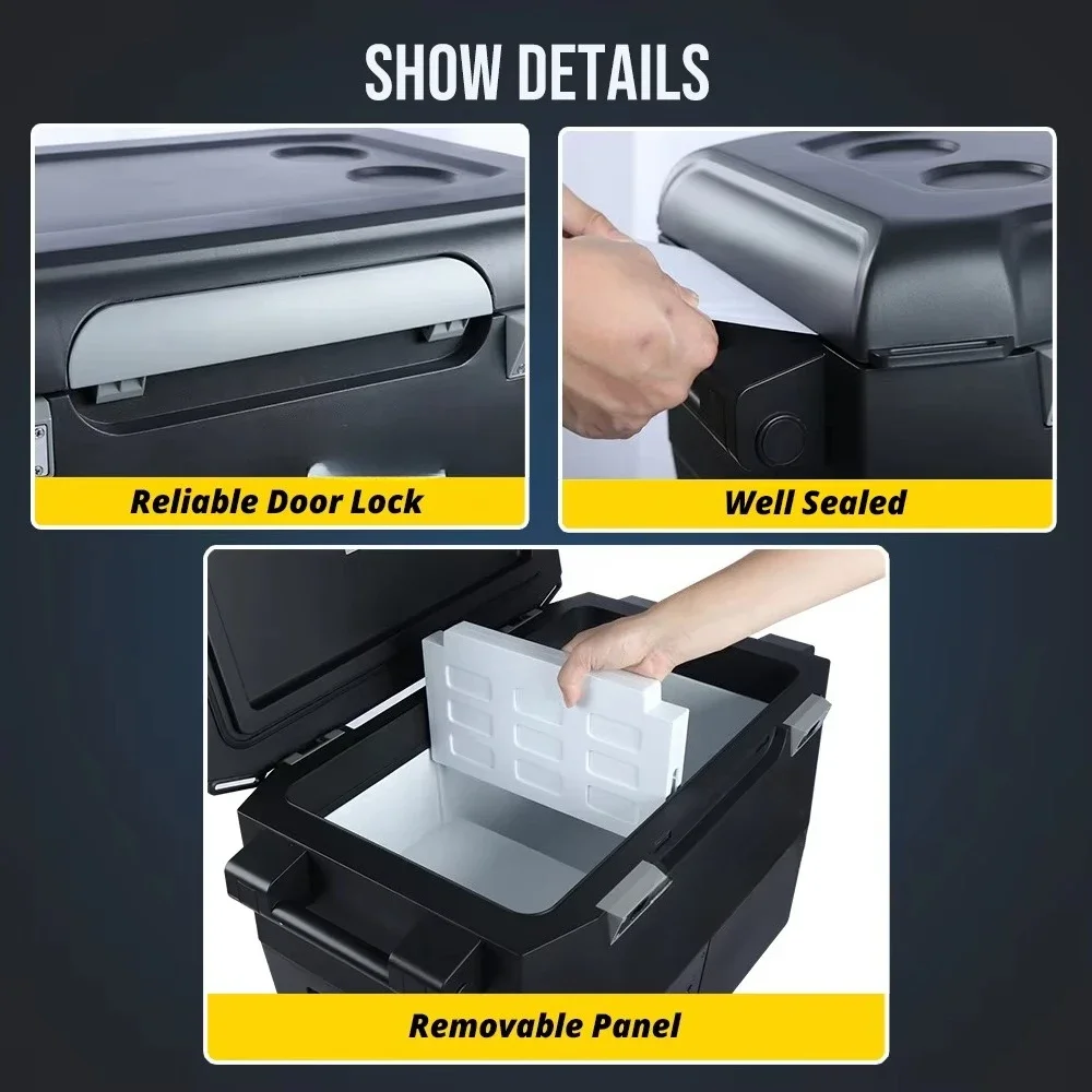 Wholesale 12V 24V Portable Freezer Battery Mini Fridge 57L Outdoor Refrigerator With Compressor & Power Station Ice Maker Type