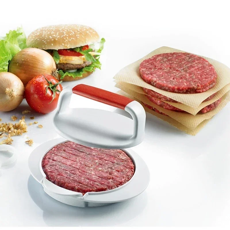 Round Shape Hamburger Press Aluminum Alloy + ABS Hamburger Meat Beef Grill Burger Press Patty Maker Mold Kitchen Meat Tools