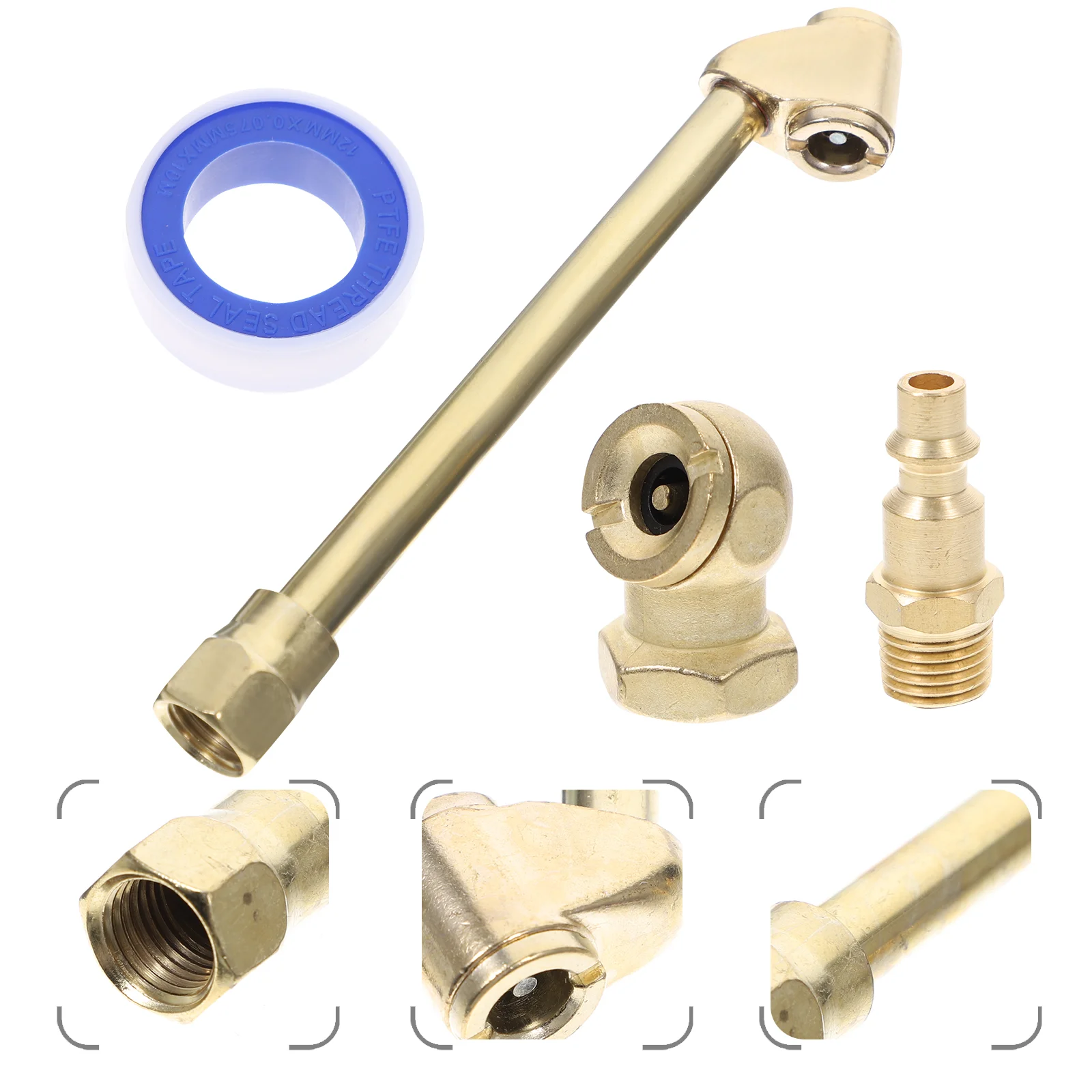 Adapter Air Clamp Kit Tire Repair Chuck Compressor Accessories Heavy Nozzle for Inflator Attachment Ball Hose