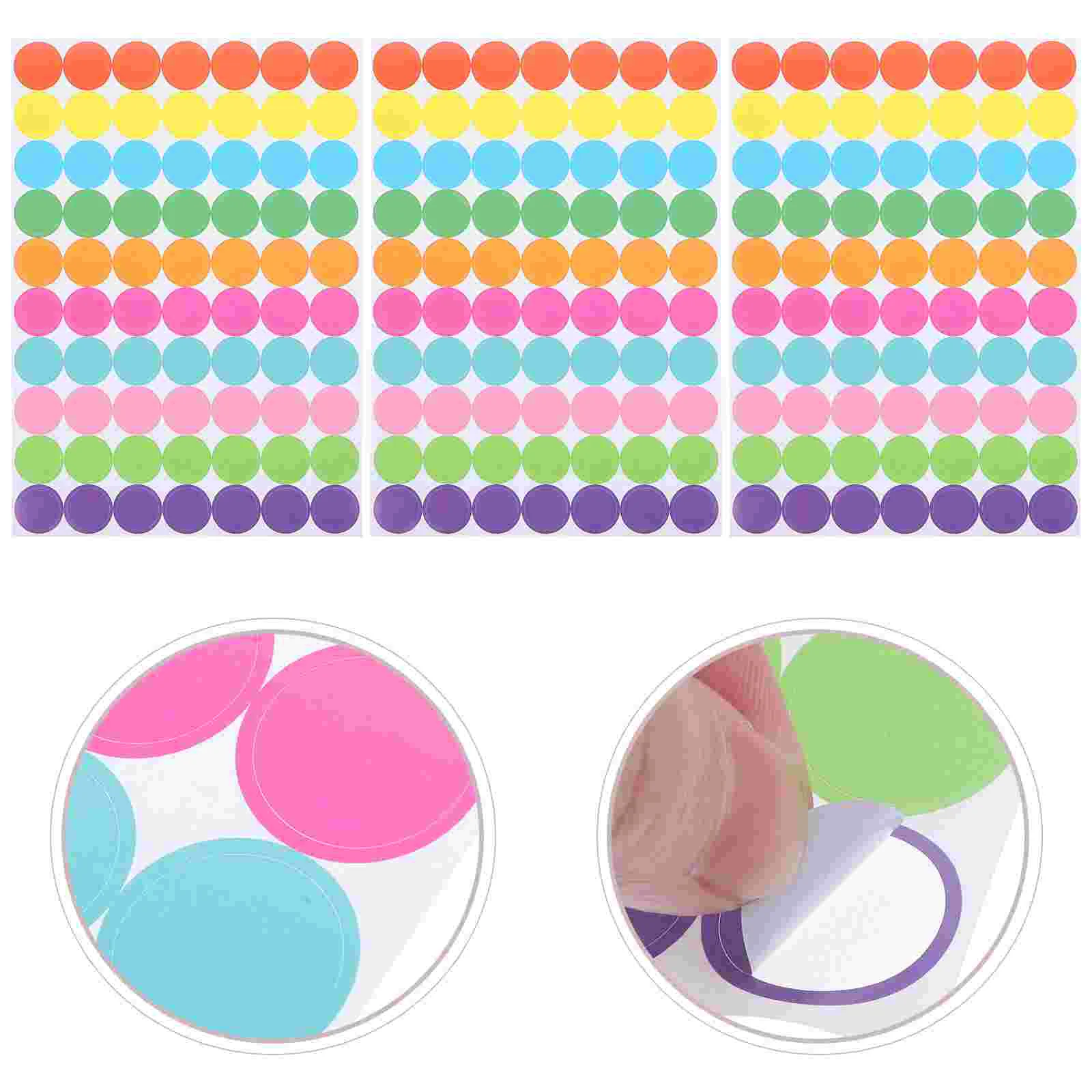 20 Sheets Color Dot Stickers Round Label Small Circle Labels Envelopes Sealing Paper