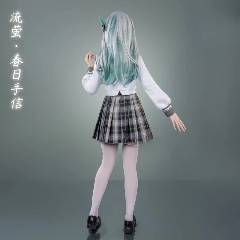 اليراع زي لعبة هونكاي ستار السكك الحديدية تأثيري قميص أبيض أسود منقوشة تنورة JK زي مدرسي شعر مستعار مجموعة كاملة موسم الصيف جديد