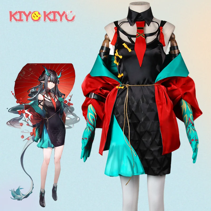 KIYO-KIYO Arknights Cosplay Dusk Cosplay Costume Game Anime Dusk Dress Halloween Costumes Can Can custom made