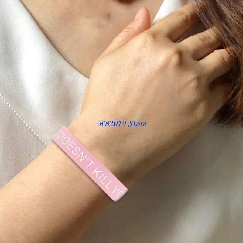 

Q0KB 20Pcs Silicones Bracelets with Motivational Quote for Children and Teenagers