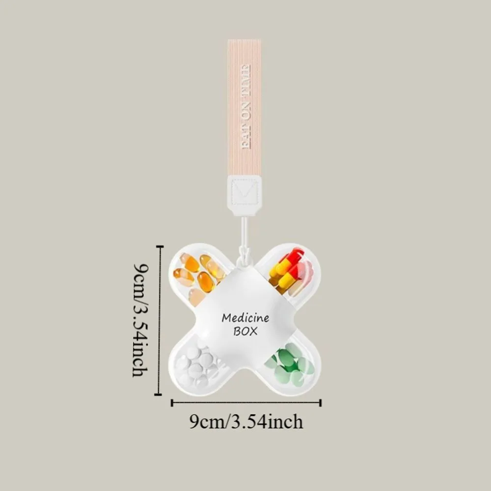 Waterproof Weekly Pill Box Convenient Transparent Travel Pill Case with Pendent Portable Mini Pill Box Travel