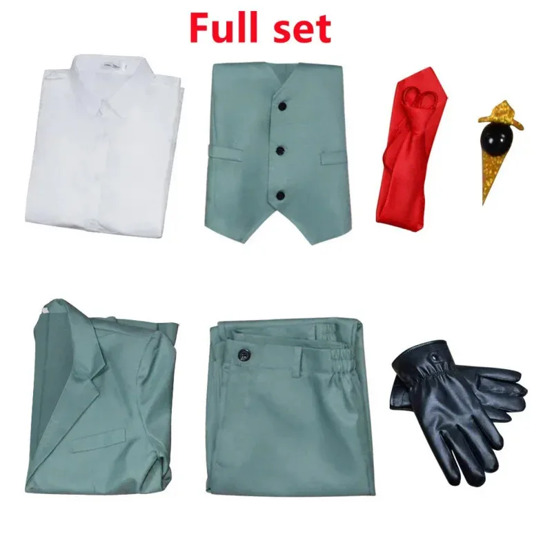 Anime Spy X Family Twilight Cosplay Costume Green Suit Shirt Tie Full Set Outfit Loid Forger Halloween Carnival Party Clothes