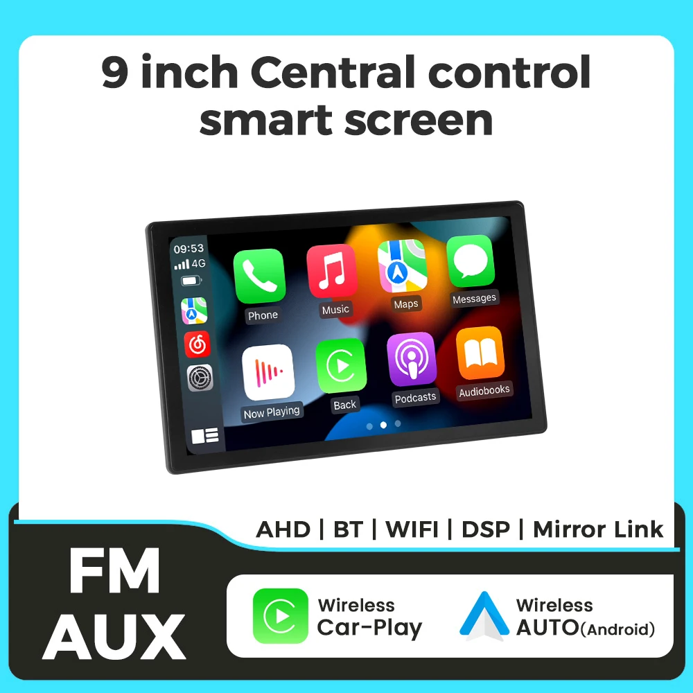 10,26-Zoll-IPS-Touchscreen-Auto-Multimedia-Intelligentes System mit Unterstützung für kabelloses CarPlay, Android Auto, Mirror Link, Rekorder und Navigation