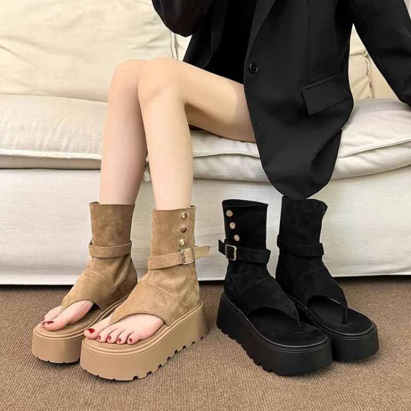 

Women's 3-5cm Middle Heel Flat Sandals Non-Slip Rubber Sole Lightweight Comfort Casual Summer Sandals Fashion Outdoor Beach