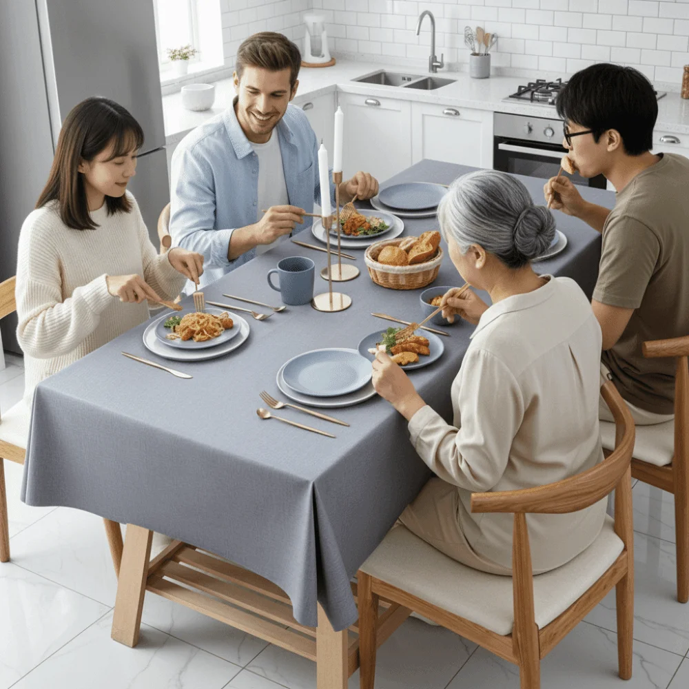 بلون بولي كلوريد الفينيل مفرش المائدة مقاومة للزيت مقاوم للماء مفرش المائدة المنزلية مستطيلة المطبخ الطعام مفرش المائدة لغرفة الطعام #2