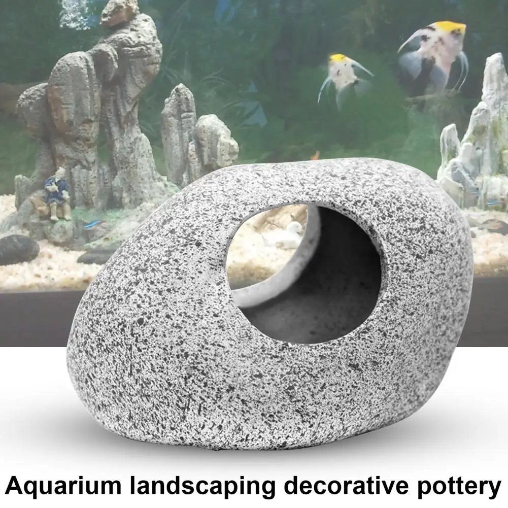 High Quality  Rock Cave Creative Hiding Breeding Fish Rock House Safe Clay Aquarium Cave Fish Tank Accessories