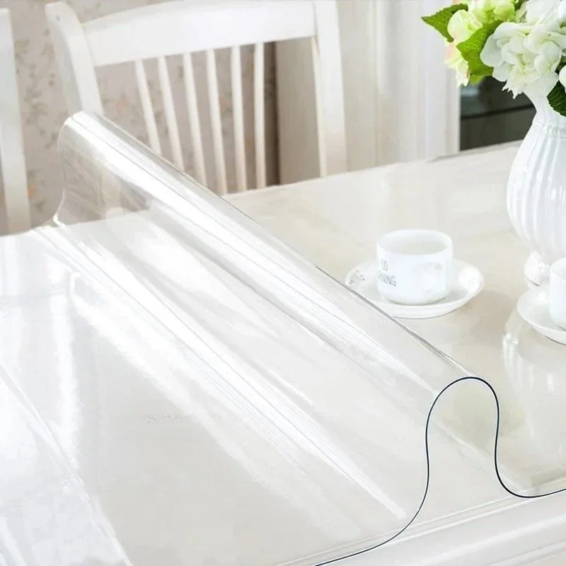 Silicone Heat Resistant Pad Soft Silicone Transparent Leather Protection Table Cloth Anti-Scalding Tea Table Mat Home Textile