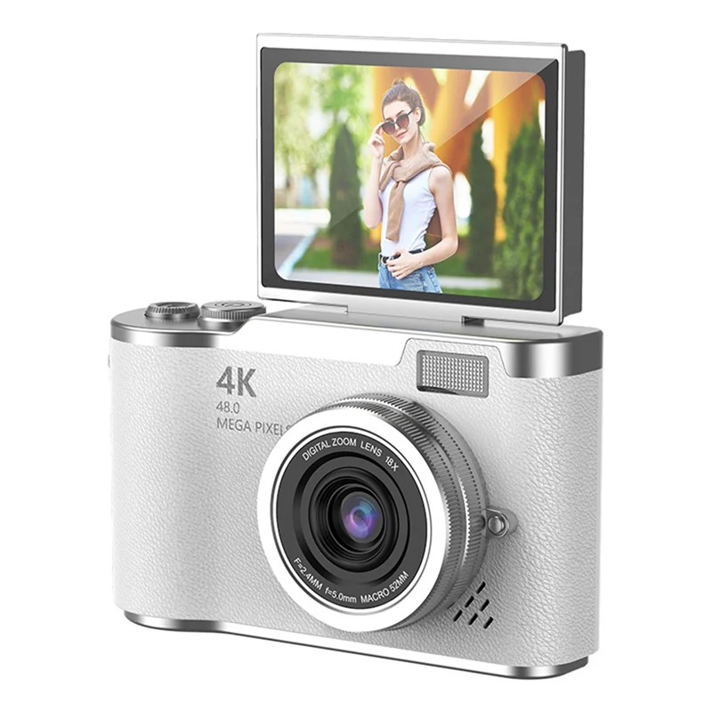 B24B 4K CCD 8X Digital Zoom Camera For Student 48MP Compact Digital Photography Camera 180 Flip Screen Selfile Camera
