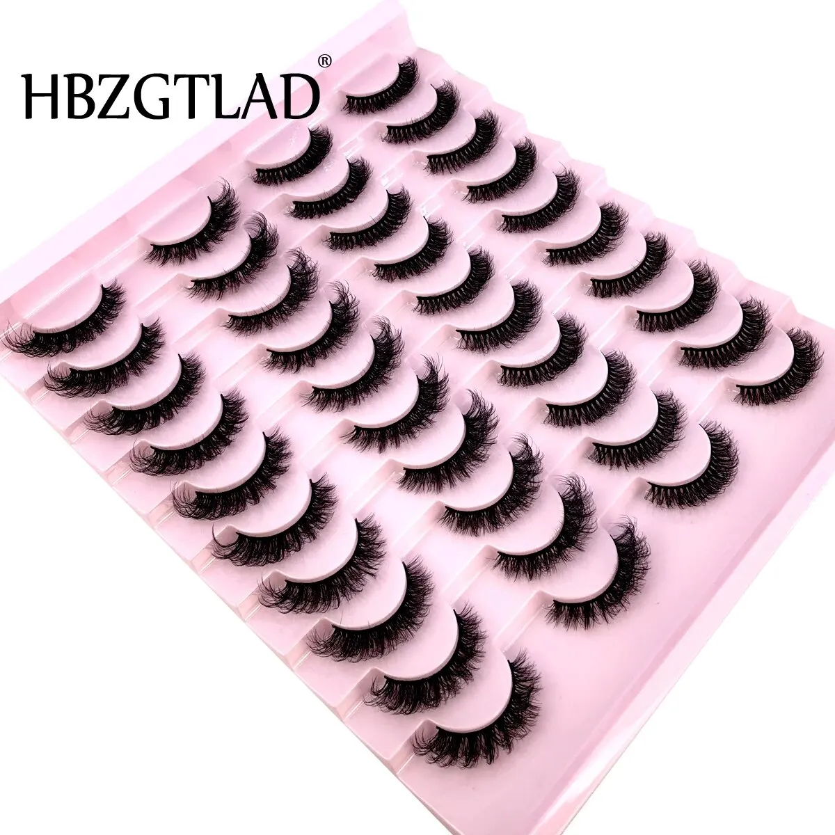 HBZGTLAD New 20 Pairs 3D Mink Lashes Faux Mink Fluffy Lash Soft Full Thick Wispy Eyelash Dramatic False Eyelashes Makeup