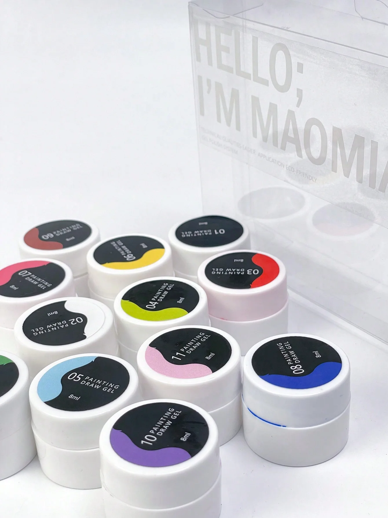 

12pcs/set Line Flower Drawing Gel Soak Off Transparent Colors Painting Gel Polish UV Nail Art Gel Varnish