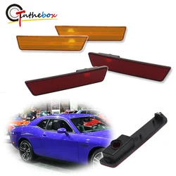 For Dodge Challenger 2008-2014 Clear LED Side Marker Lights Housings Dual Row Front Rear Side Fender Reflector,No Bulb/Socket