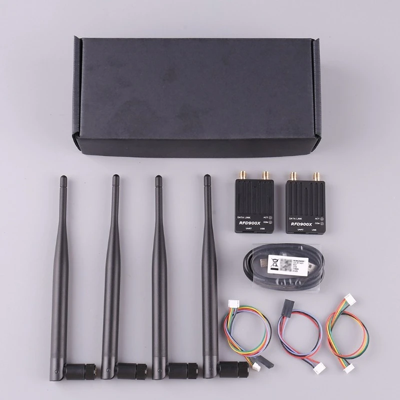 Metal rfd900x drone data radio supports ppm and sbus remote control signal forwarding