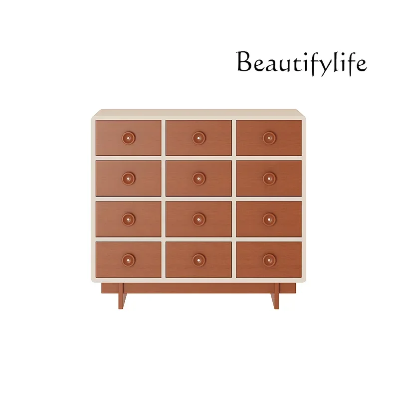 Solid Wood Italian Chest of Drawers Bedroom Four-Layer Multi-Functional Storage Cabinet Storage Cabinet