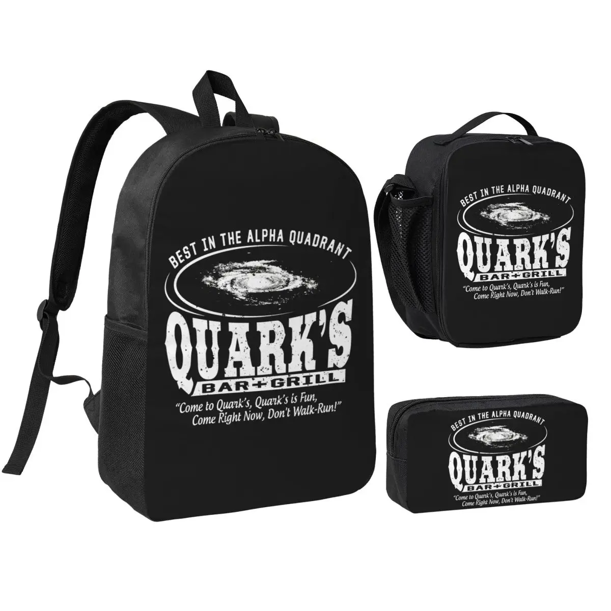 

Deep Space 9 Quarks Bar Backpack Boys Girls BookBag School Bag Shoulder Bags 3ps Insulated Lunch Bag Pencil Case