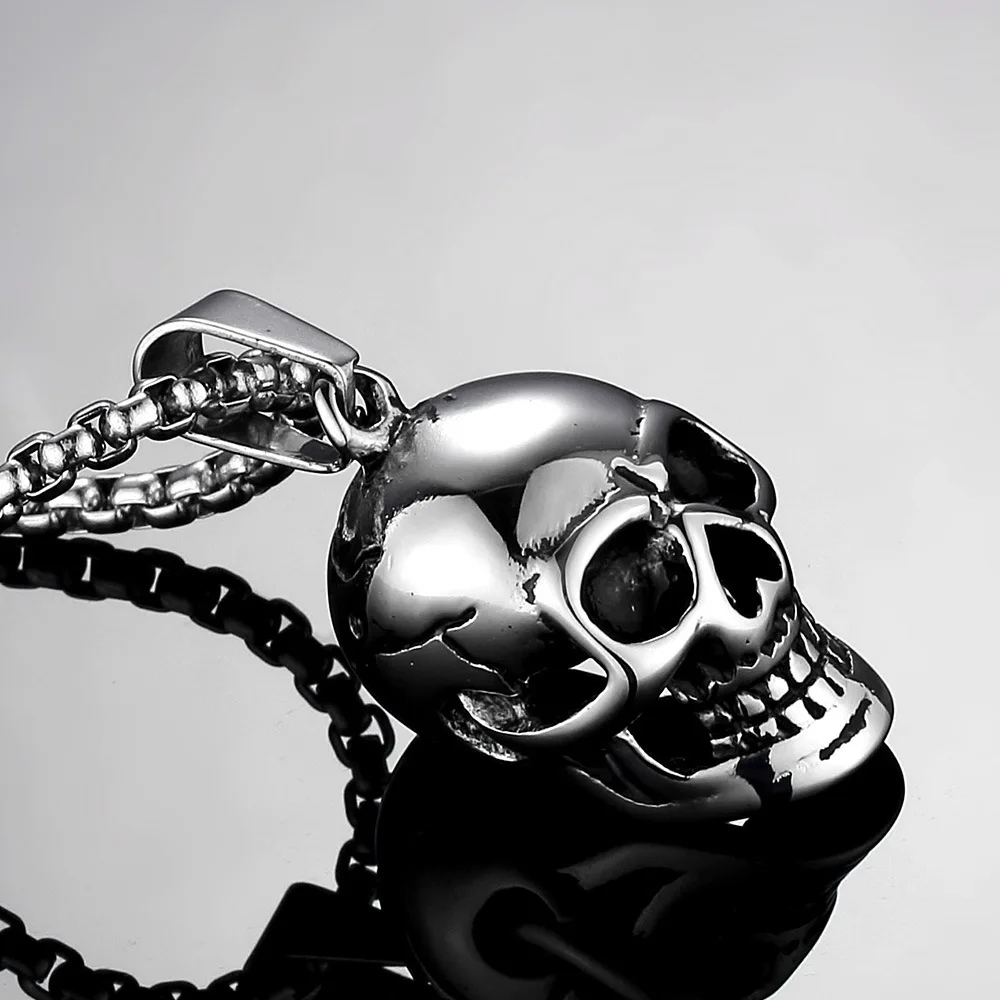 Skull Head Stainless Steel Men Necklaces Pendant Chain Vintage Punk Rock HipHop Cool Things For Women Jewelry Gifts Wholesale - Image 2