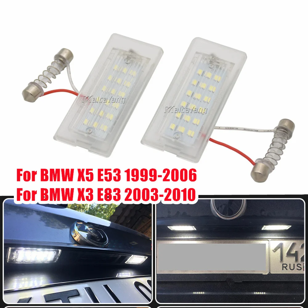 For BMW X5 E53 1999 2000 2001 2002-2006 X3 E83 2003-2010 Canbus LED License Plate Light White No Error Car Number Plate Lamp