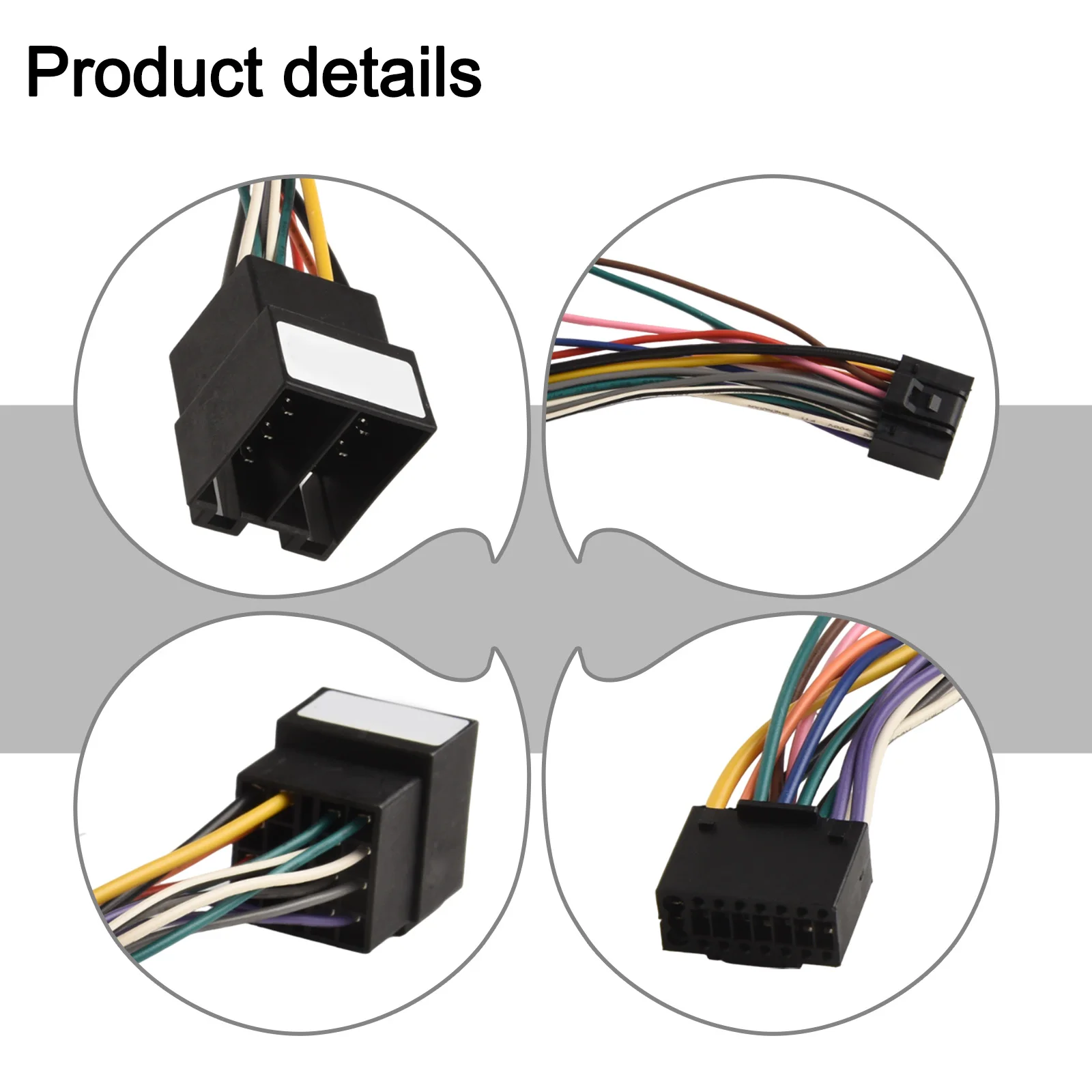 Auto Stereo Radio 16Pin ISO Cables Adapter ABS Male Plug To Female Connector Wiring Harness For Pioneer AEG Audiovox