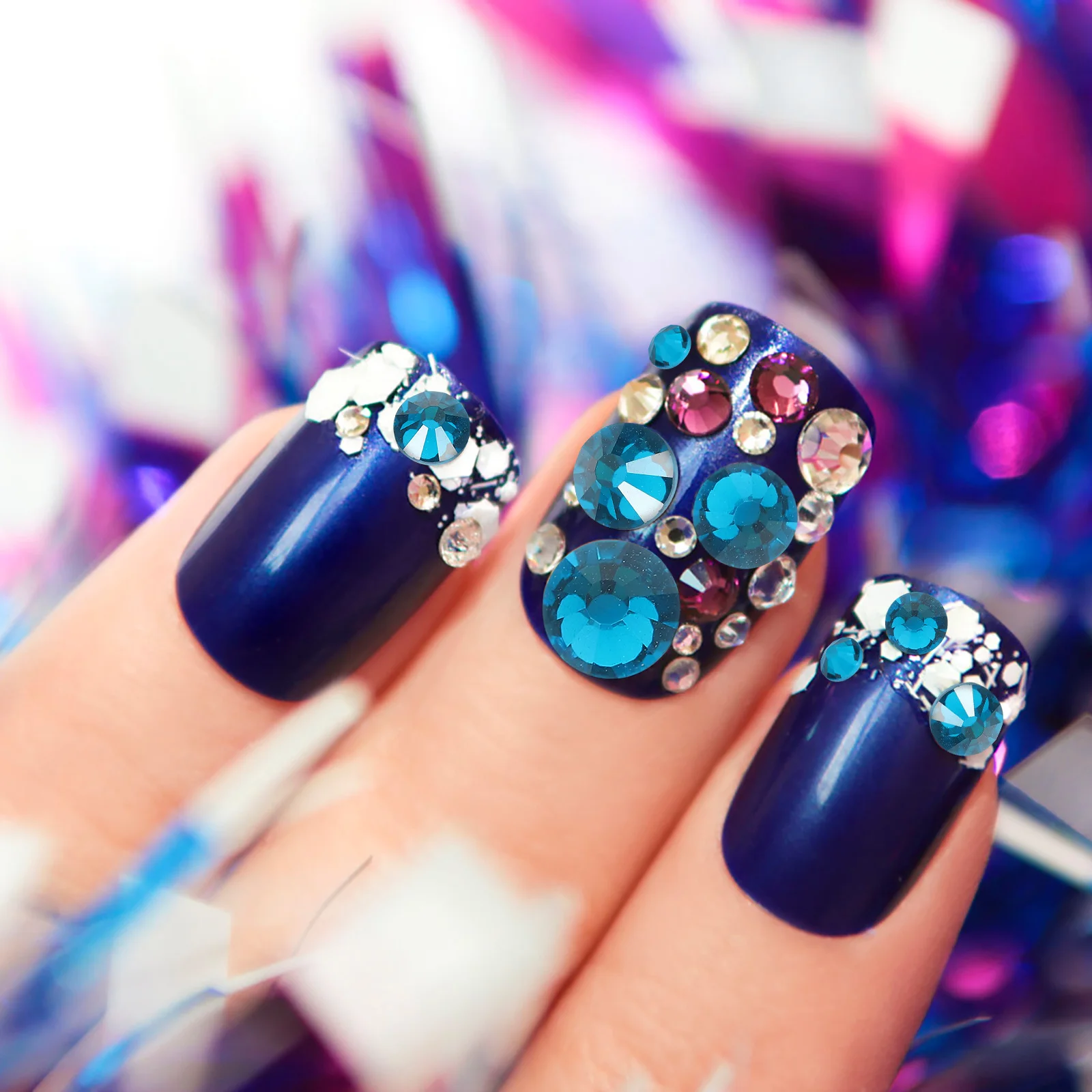 

Manicure Rhinestone Set Rhinestones Nail Charms Kit for Crafting Flatback Gems Nails Beads Tips Jewelry Diy Decoration