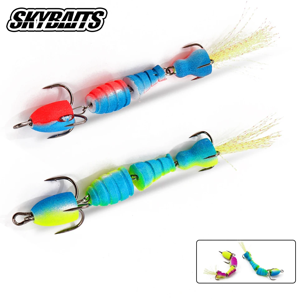 SKYBAITS 1Pcs 105mm Floating Soft Lure Hot Sale High Density Foam Lure Carp Swim Bait Multicolor Artificial Lure Wobbler Trout