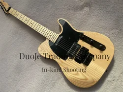 Natural color electric Guitar Tel ASH Wood body tremolo Bridge Maple fingerboard closed pickup Blackboard black tuner factory cu