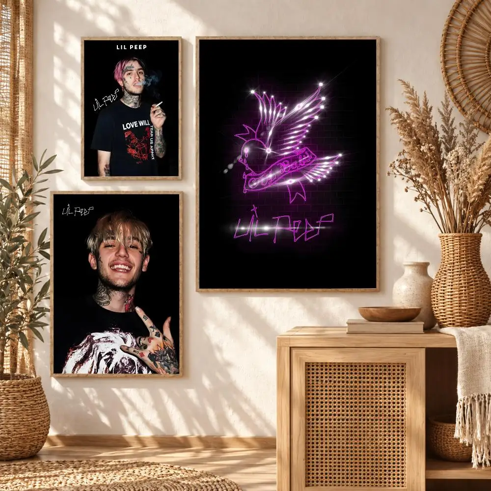 Lil P-Peep Singer Poster Stickers Mural Painting Self-Adhesive Wall Art Decals for Bedroom Living Room Home Decor Gift