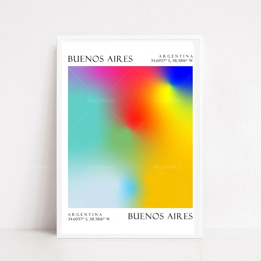 Berlin, Bolivia, Luanda, Mal, Latvia, Pakistan, Brussels, Argentina, London, Iceland, Luxembourg gradient travel poster