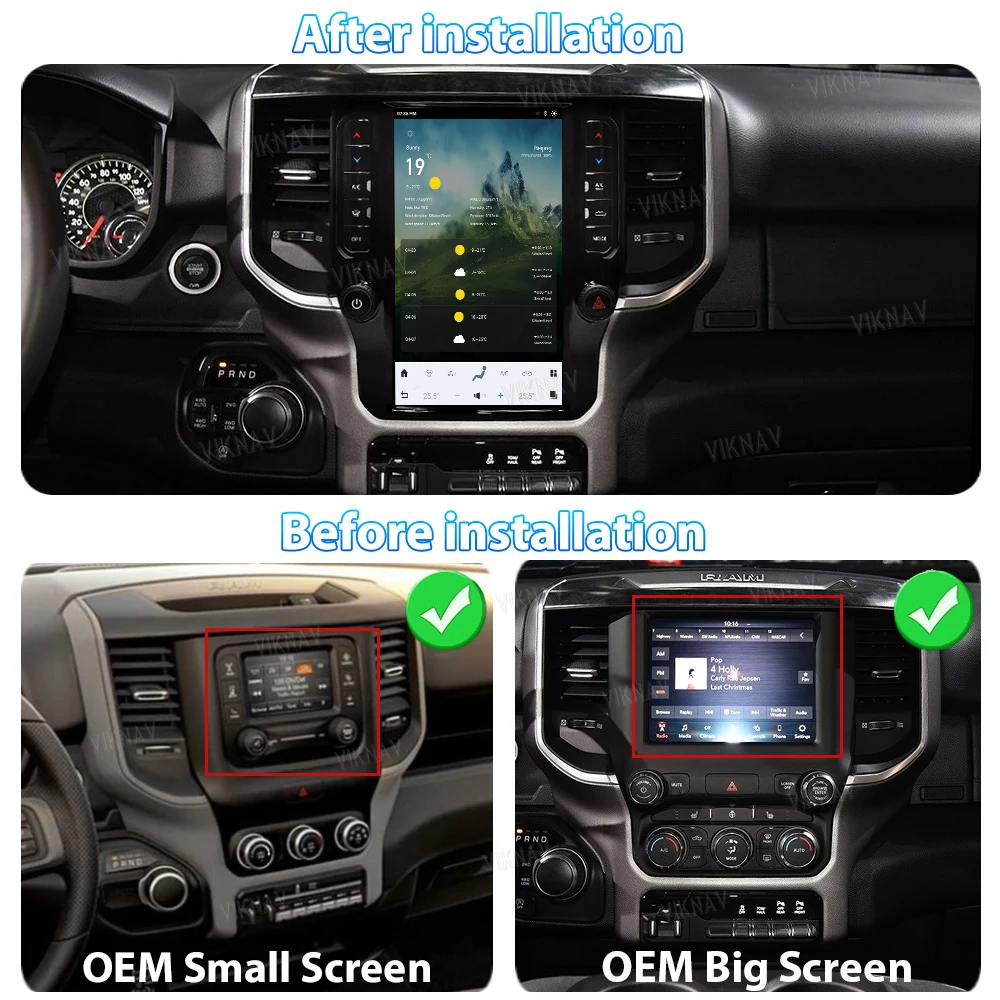 Viknav Upgrade Android13 Car Radio For Dodge Ram 2020-2023 Wireless Apple Carplay Auto DSP WiFi GPS Navigation Multimedia Player