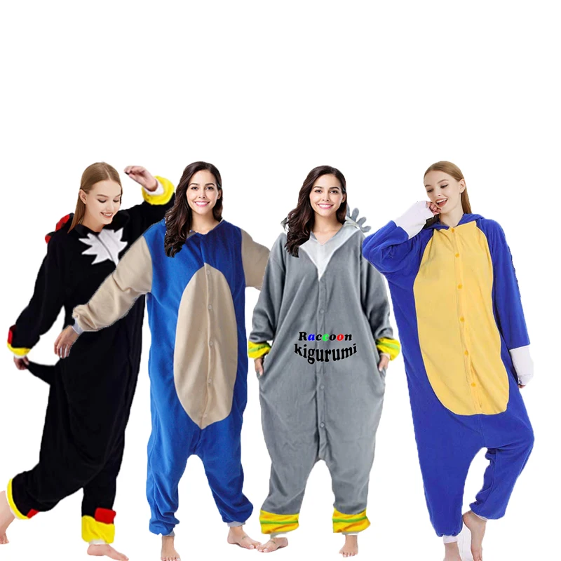 Parent-Child Outfit100-200cm Unisex Christmas Cosplay Pajamas Men Animal Onesie Cartoon Boy Raccoon Kigurumi Girl Birthday Gift