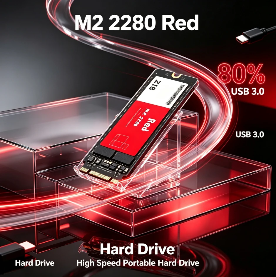 Original M.2 2280 Red SSD High Speed Read Write Internal Solid State Drive Large Capacity Storage Disk For Laptop Desktop PC