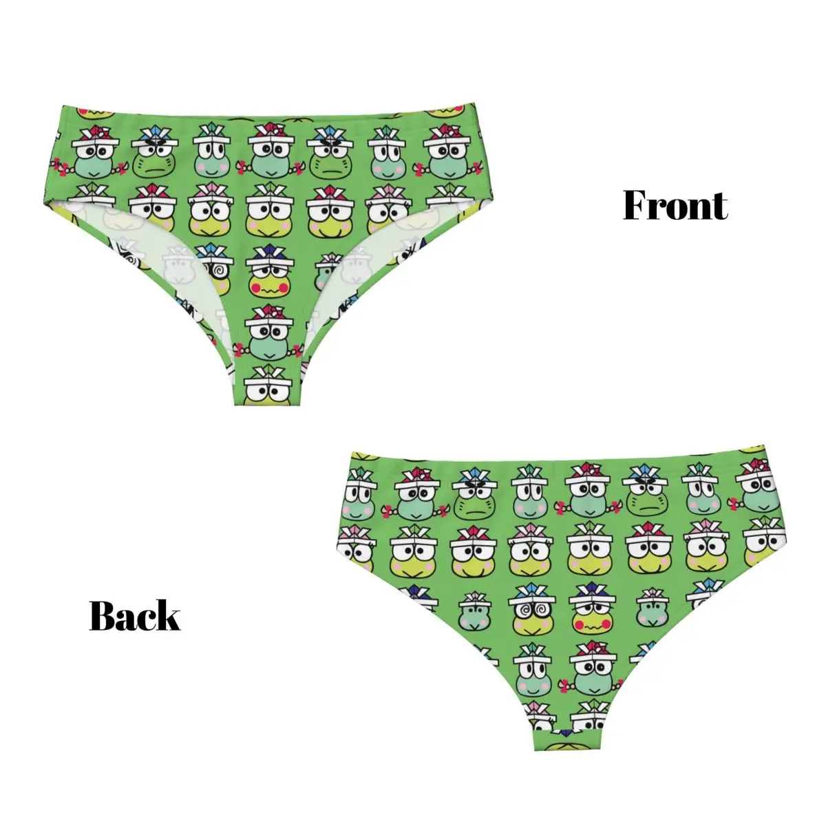 Custom Keroppi Cute Brief Panties Womens Breathable Cartoon Underwear