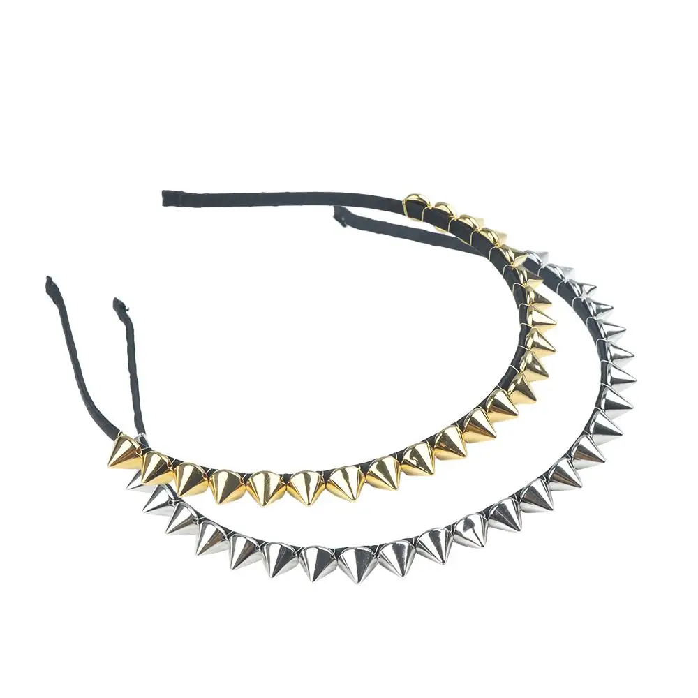 Captivating Punk Charismatic Gift Party Spike Women Bow Metal Lady Hair Clips Headband Rivets Hair Band